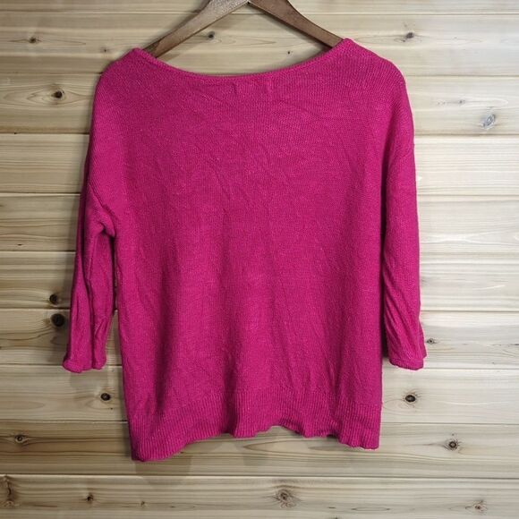 Anthropologie Womens Sweater XS Pink Linen Blend - Picture 5 of 10
